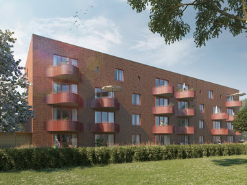 Eigentumswohnungen: Buchholzer Grün Eigentumswohnungen im Buchholzer Grün: Roter Klinker, geschwungene Balkone und viele Grünflächen
