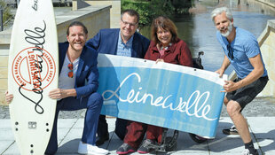 Leinewelle-Fans der ersten Stunde: Lorenz Hansen, Dr. Frank Eretge, Uschi Hansen und Heiko Heybey