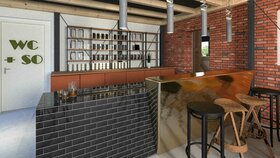 Domiziel Visualisierung Café Tresen