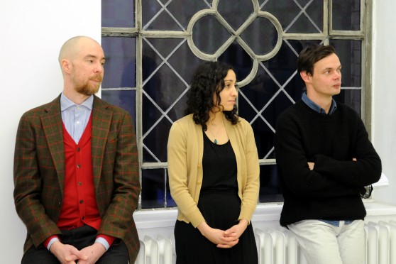 V.l.: Arno Auer, Toulu Hassan und Ingo Mittelstaedt, Stipendiaten des Ateliersstipendium Villa Minimo 2013/2014