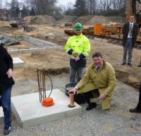 Michael Jedamski bei der Grundsteinlegung